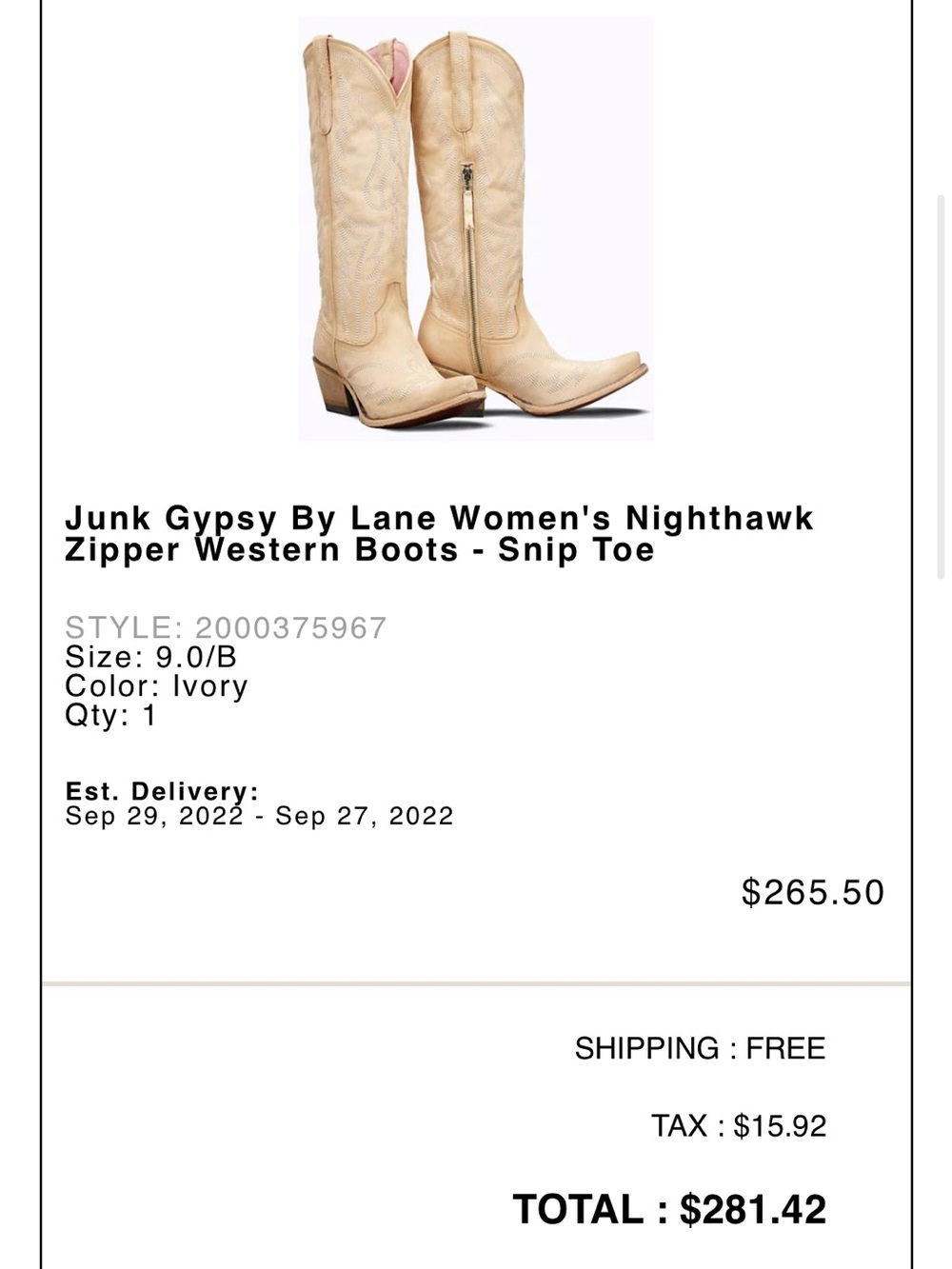 Lane X Junk Gypsy women’s cowboy boots- limited edition - Picture 6 of 7